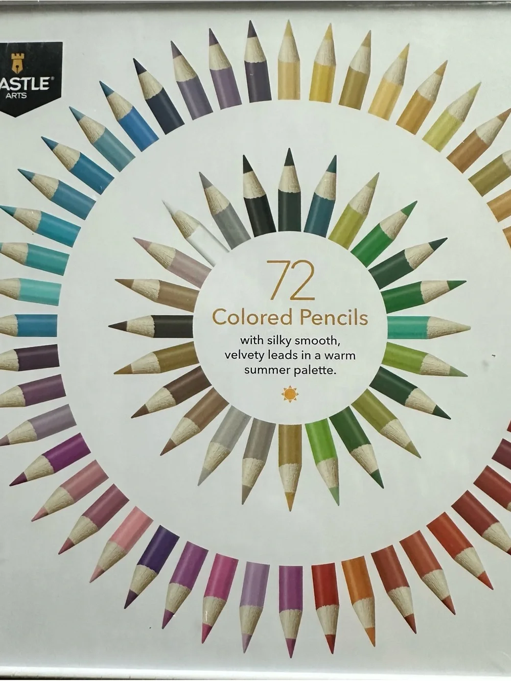 Castle Arts 72-Count Colored Pencils - Vibrant Summer Turtle Artwork